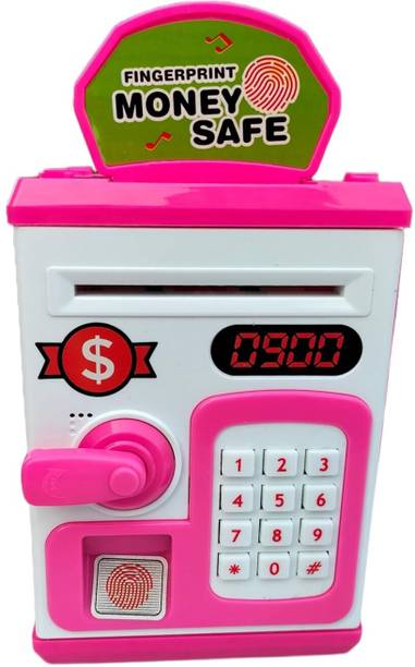 Chigy Wooh ATM Machine Toy Savings Piggy Bank with Electronic Lock Coin Bank for Kids Coin Bank