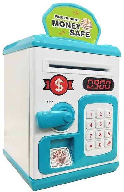 KrishivKollection Fingerprint Money Safe Atm for Kids - Piggy Bank with Digital Keypad Coin Bank Coin Bank