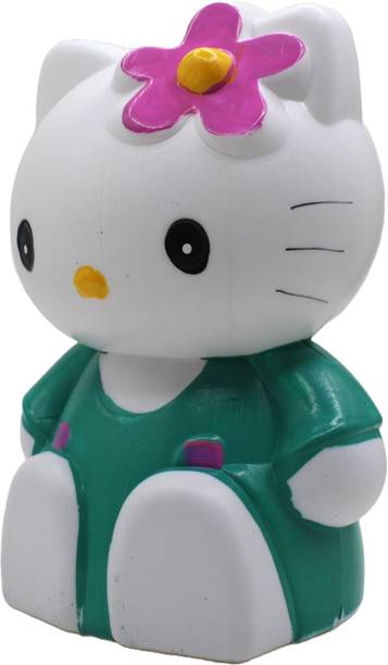 neoinsta shopping Medium size hello kitty piggy bank with realistic look green toy for kids Coin Bank