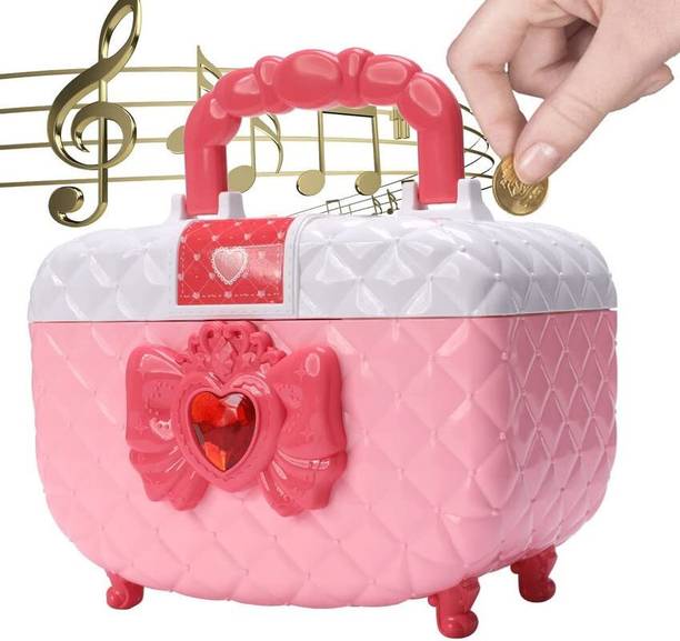 BAREPEPE Cute Piggy Bank for Kids ATM Money Bank with Password&Finger Sensor Lock Coin Bank