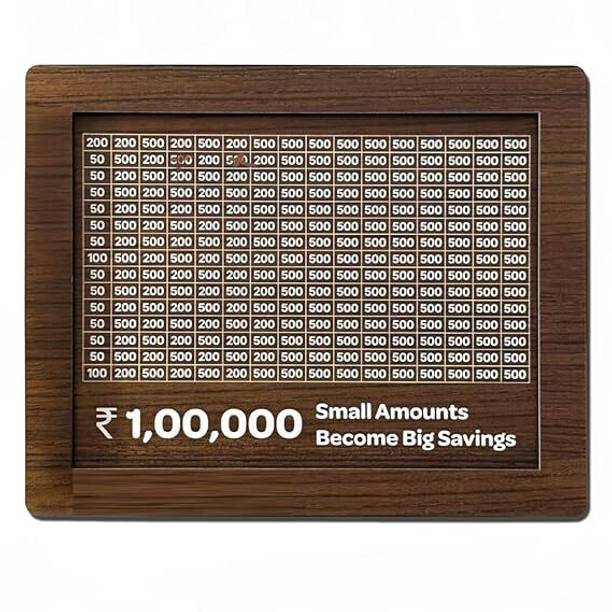 9BR 1 Lakh Savings Tracker | Money Saving Goal Board | Small Amounts, Big Savings Coin Bank