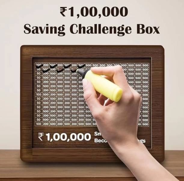 ASM Creation Wooden money Saving Box,Cash Saver Money Box with Counting Target,Piggy Bank Coin Bank