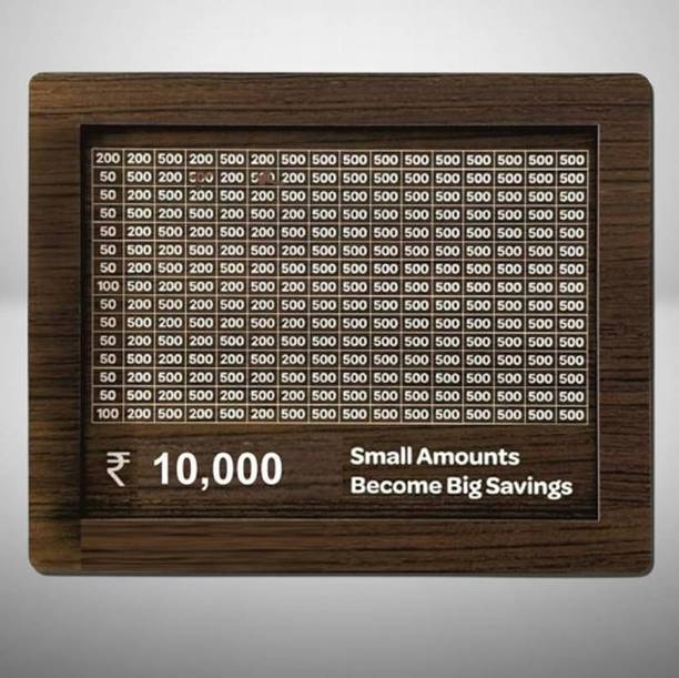 GRANDFLY Wooden Money Saving Bank | Cash Saver Piggy Bank with Coin Bank