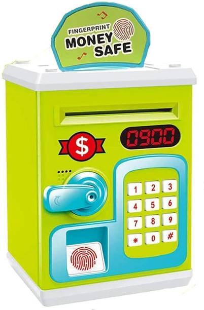 SHIPEASE Fingerprint Sensing Money Bank with Password Music ATM Machine Kids Piggy Banks Coin Bank