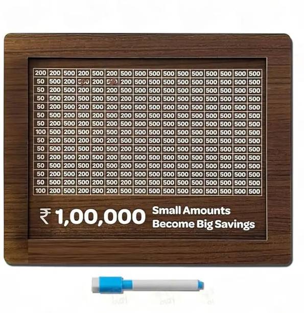 Frizzy Arts Wooden 1 lac rupees Piggy bank Coin Bank