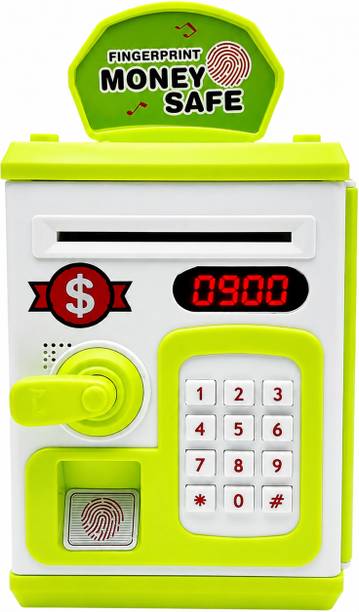 MONEYMAYA ATM Coin Mini Bank for Kids, Fingerprint sensor, Password protection Coin Bank