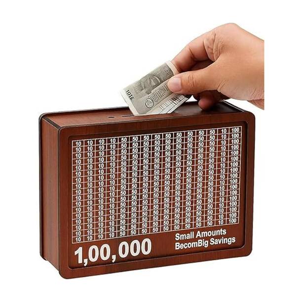 svisindia 100000 Rupees Goal Tracker, Cash Collection Bank for Kids and Adults Coin(Brown) Coin Bank