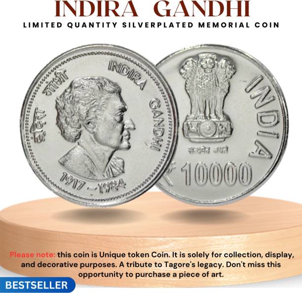 CoinView Limited Period Deal - Indira Gandhi Silverplated Fantasy token Memorial Coin Medieval Coin Collection