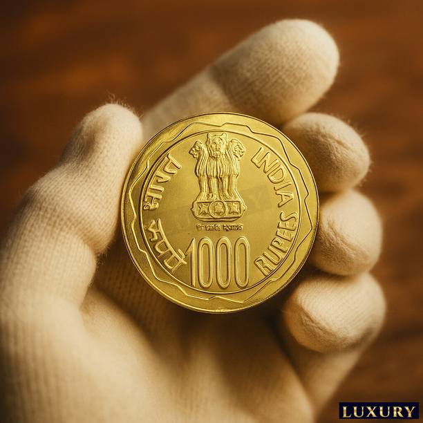 Luxury Big 60 Gram 1000 Rs 1869-1948 MAHATMA GANDHI, India Gold-Plated Medieval Coin Collection