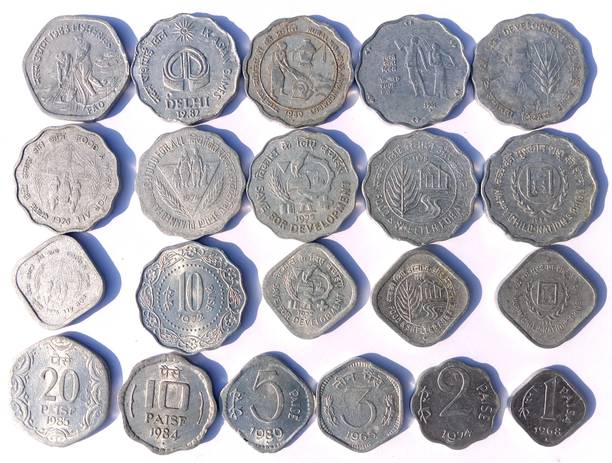 Naaz Rare Old Indian Coin Collection, Aluminum Commemorative, Mix Coin lot Modern Coin Collection