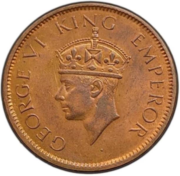 Hop n Shop British India 1/4 Anna George VI Antique Bronze Coin | Rare Collectible Medieval Coin Collection