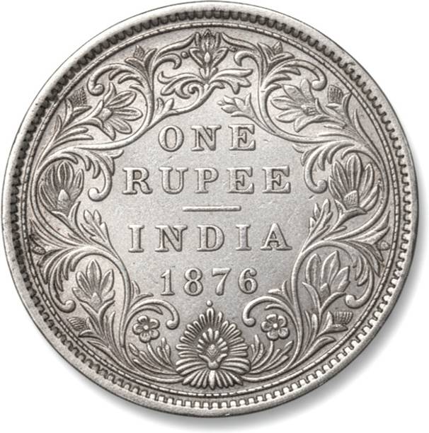 webcart One Rupee 1876 Victoria Queen, British Indian Silver-plating old Coin Medieval Coin Collection