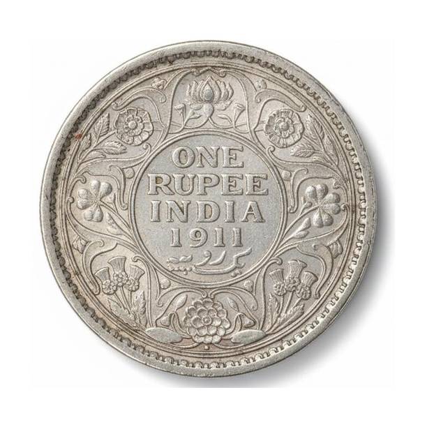 ValueHub One Rupee 1911 King George 5th, British India Silverplated old Coin Medieval Coin Collection