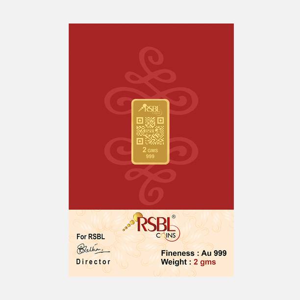 RSBL-9992A 24 (999) K 2 g Yellow Gold Bar