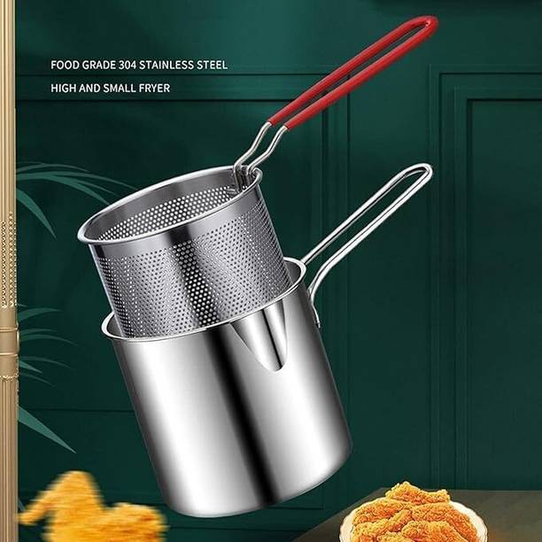 flerific STAINLESS STEEL DEEP FRYER POT WITH BASKET 001 1.5 L Electric Deep Fryer