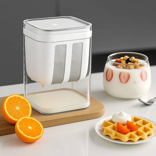 Greek Yogurt Maker & Hung Curd Maker | Fine Mesh Strainer with Lid – 1100ml Yogurt Maker