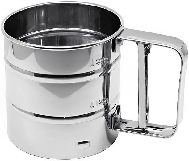 SYGA Sieve Cup Manual Sifter Powder Sieve Flour Sifter Sieve Tool Made of Stainless Steel for Powder Screening Sieve