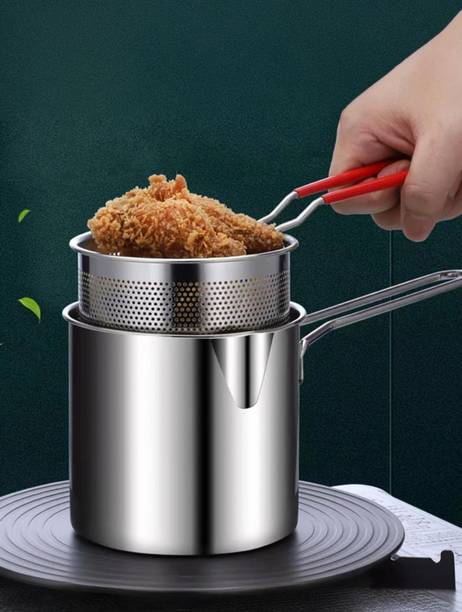 Coozico Stainless Steel Deep Fryer Pot with Basket Long Handle 1.2 L Electric Deep Fryer