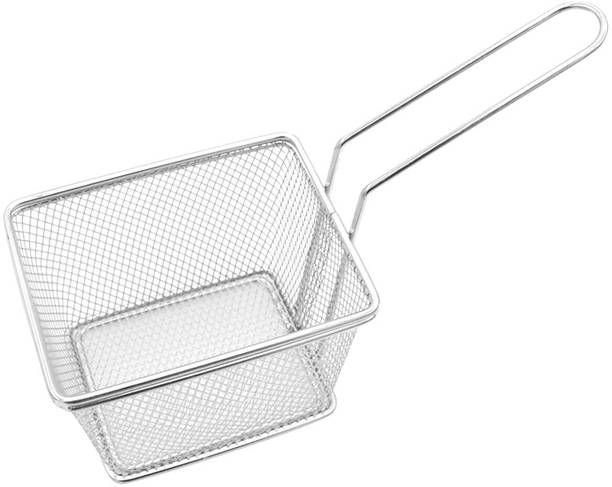 KIRAN ENTERPRISES Steel Electric Deep Fryer Basket 8 LTR, for Serving French Fries and Chips Deep Frying Basket