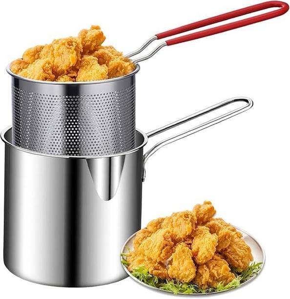 VUTRADERS STAINLESS STEEL DEEP FRYER POT WITH BASKET 001 1.2 L Electric Deep Fryer