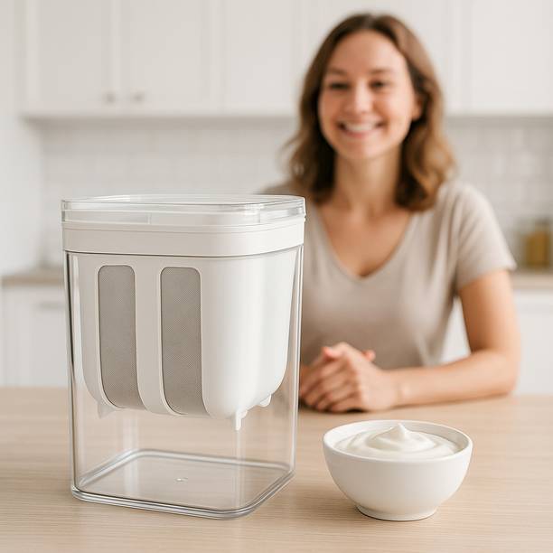 Greek Yogurt Maker & Hung Curd Maker Fine Mesh Strainer with Lid-1100ml Yogurt Maker Yogurt Maker