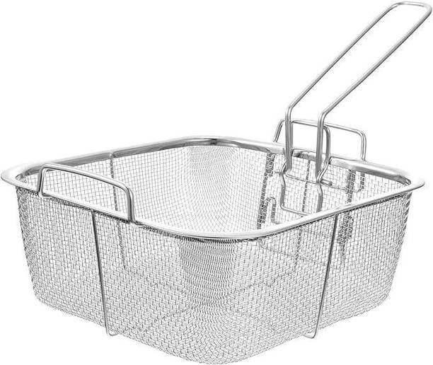 Samusagya Fried Basket Square Stainless Steel Mesh French Chip Fries Chicken Basket Deep Frying Basket