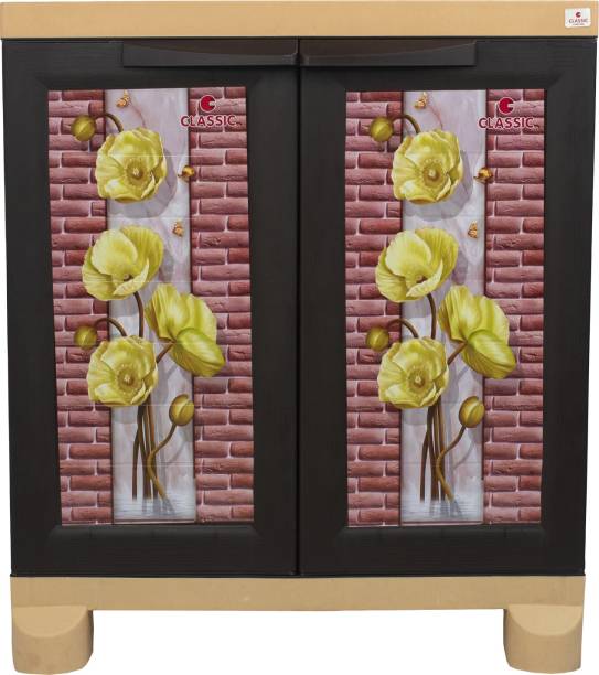 Classic Furniture Liberty 2ft Ratten Flower Theme Wardrobe|Shoerack|Closet for Home&Office PP Collapsible Wardrobe