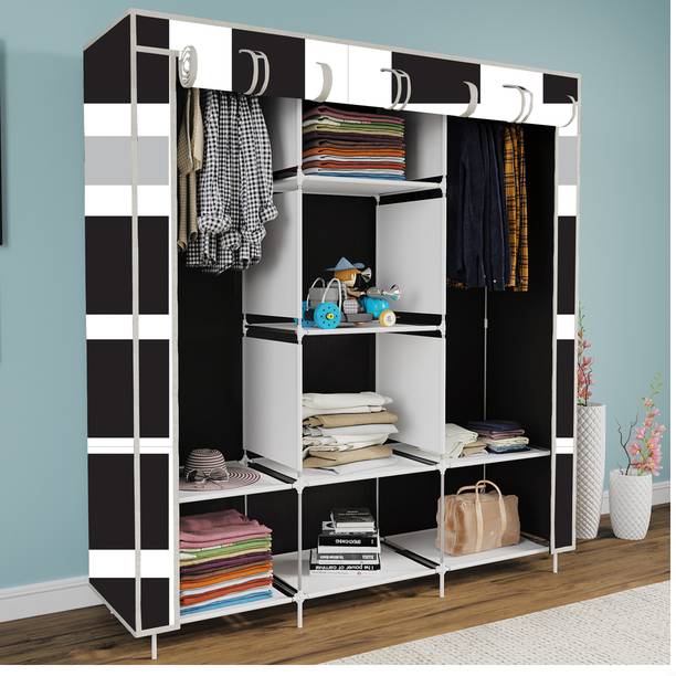 BEEYZELL Carbon Steel Collapsible Wardrobe