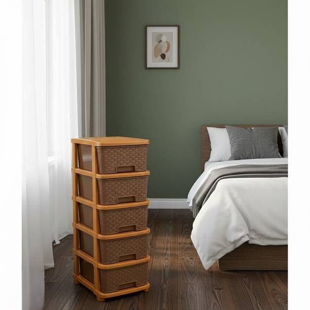 GROTHEORY Multi layer Plastic Storage Cabinet for Clothes with Spacious Drawers PP Collapsible Wardrobe