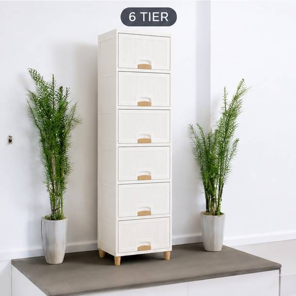 MECHON 6 Layer Foldable Cabinet Plastic Cupboard For Storage Plastic Modular Drawer PVC Collapsible Wardrobe