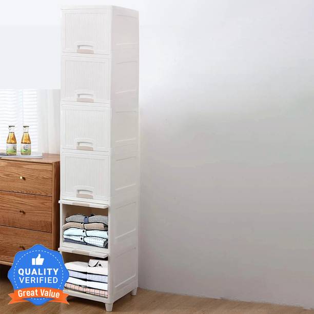 Sasimo 6-Door 6-Shelf Plastic foldable Cupboard PC Collapsible Wardrobe