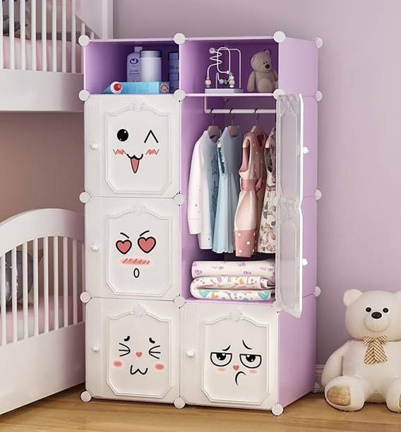 MEVIGO 6-Door 8-Shelf Plastic Collapsible Cupboard PC Collapsible Wardrobe