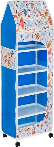 HEGZI Baby Wardrobe for Clothes 6 Shelve almirah for Clothes PVC Collapsible Wardrobe