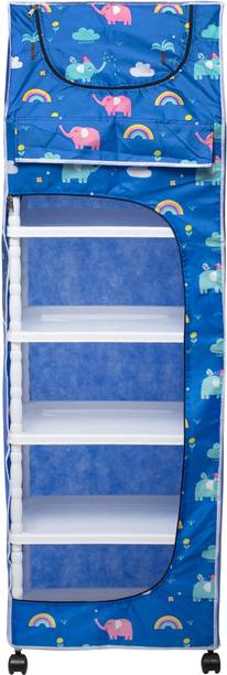YouCopia 1 Door 6 Shelf Fabric Plastic 2025 PVC Collapsible Wardrobe