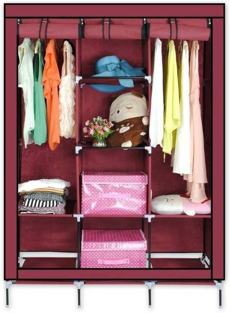 vipash 6+2 Layer Fancy Collapsible Closet/Cabinet Carbon Steel Collapsible Wardrobe