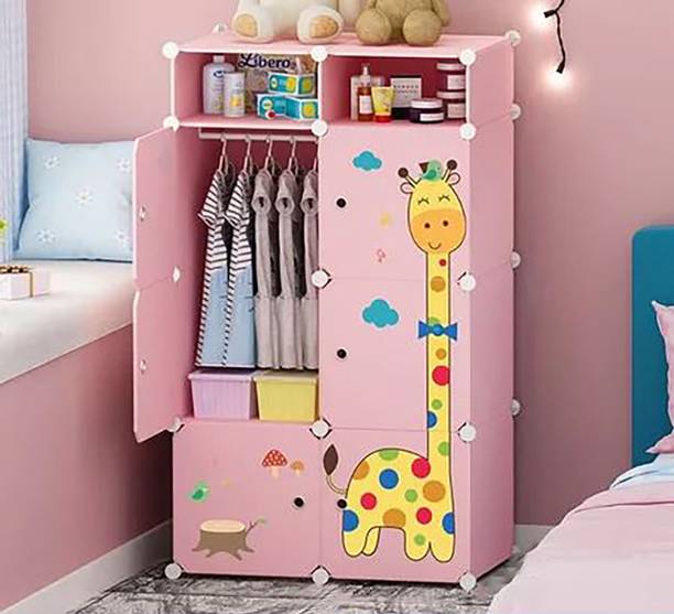 EXVITO 6-Door 8-Shelf Plastic almirah for kids, almirah of clothes ,cupboard clothes PC Collapsible Wardrobe
