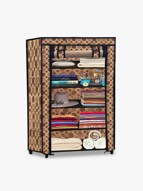 URBAN CHOICE Trendy Collapsible Wardrobe 5 Layer Storage Cabinet for Living Room Carbon Steel Collapsible Wardrobe
