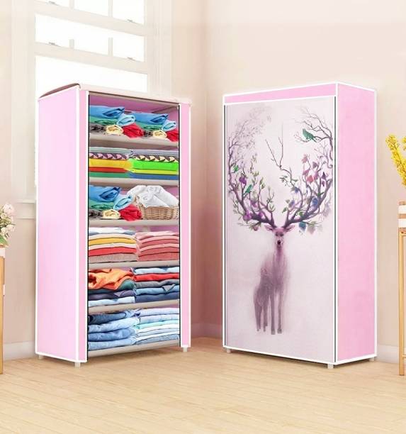 SAIWAY NATURE DEAR PRINT Carbon Steel Collapsible Wardrobe