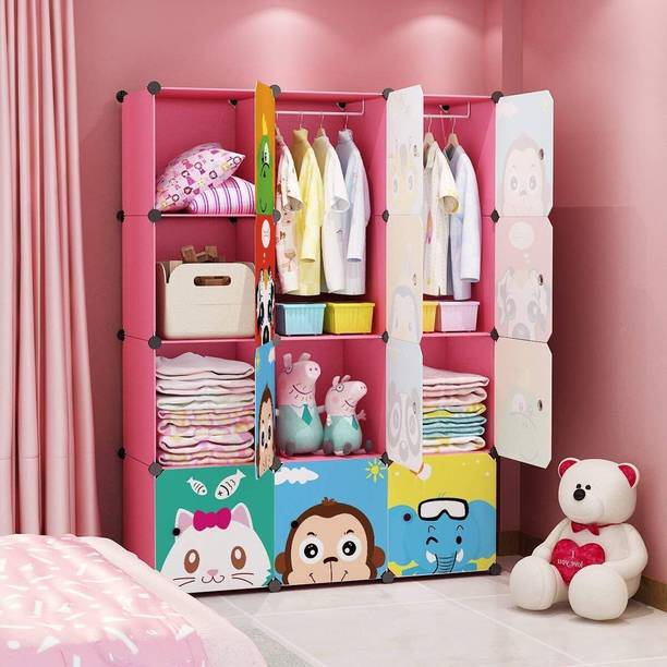 SNKR ESSENTIALS 12-Door 12-Shelf Plastic kids Collapsible Cupboard PC Collapsible Wardrobe