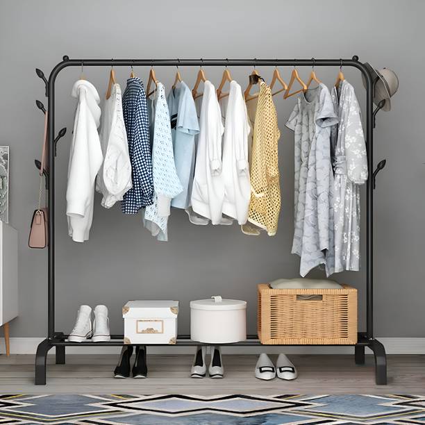 TLK-HWB Metal Multi functional Heavy-Duty Garment Stand Cloth Rack Freestanding Storage Carbon Steel Collapsible Wardrobe