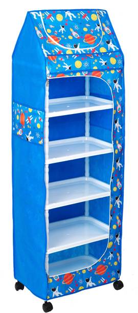 HEGZI Baby Wardrobe for Clothes 6 Shelve almirah for Clothes PVC Collapsible Wardrobe
