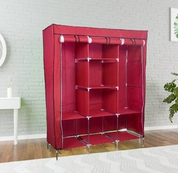 vipash 6+2 Layer Kids Wardrobe Portable Fabric Foldable Closet Wardrobe Storage Rack PP Collapsible Wardrobe