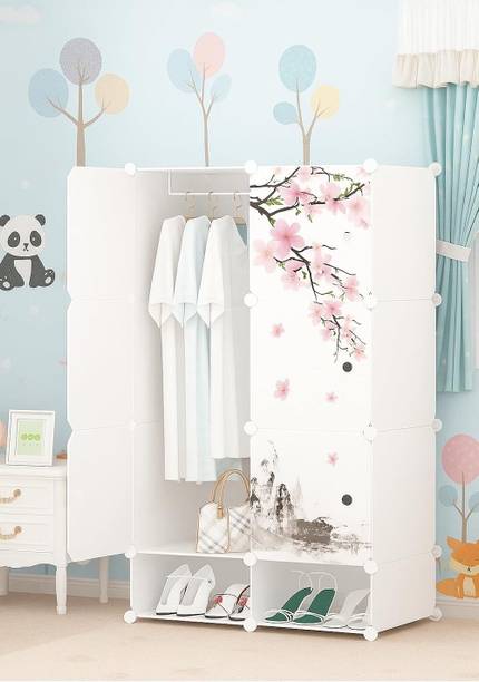 Evrum 6-Door 8-Shelf Plastic almirah for kids, almirah of clothes ,cupboard PC Collapsible Wardrobe