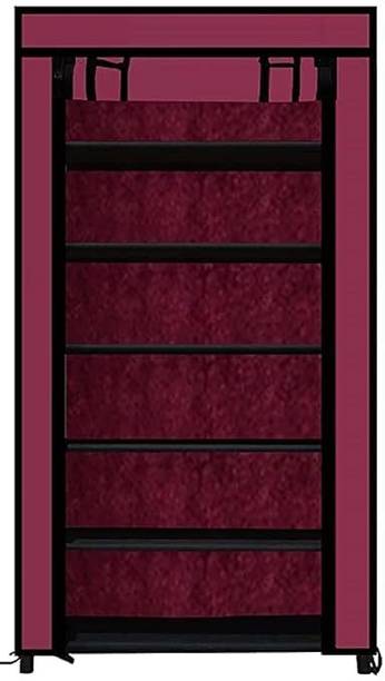 ZENVEXYO ZENVEXYO Portable Space Saving 6 Layer Plastic Shoe Rack Organizer Stand PP Collapsible Wardrobe