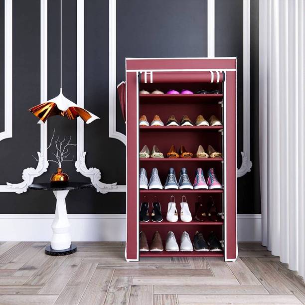 SHYAM JI Premium Shoe Rack/Multicolorpurpose Storage Rack With Dustproof Cover Shoe Rack PP Collapsible Wardrobe