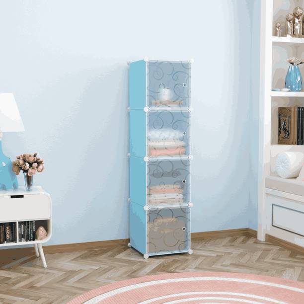 Flipkart Perfect Homes Studio 4 DOOR BLUE (T) PP Collapsible Wardrobe