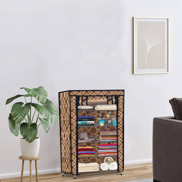 SANAMSTORE Compact Metal Collapsible Wardrobe 5 Layer Dustproof Organizer Carbon Steel Collapsible Wardrobe