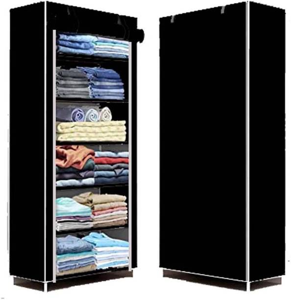 akstore shoe rack black 6 liyar PP Collapsible Wardrobe