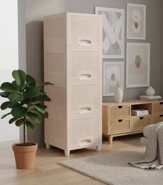 GROTHEORY Contemporary Office Desktop Drawer Cabinet with Multiple Layers PP Collapsible Wardrobe