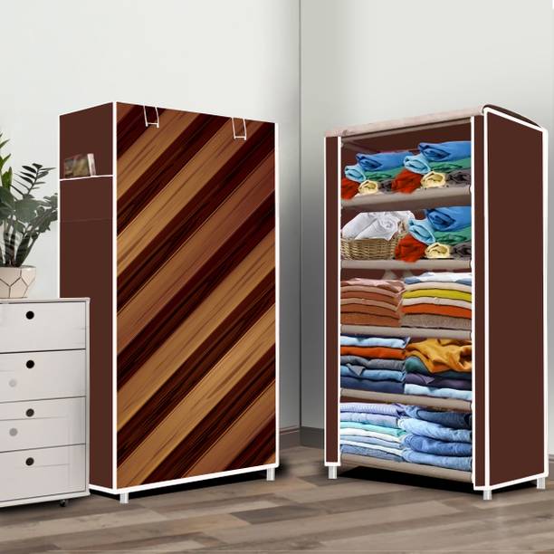 FurniGully 5 Tire Wall Panel Print PVC Collapsible Wardrobe